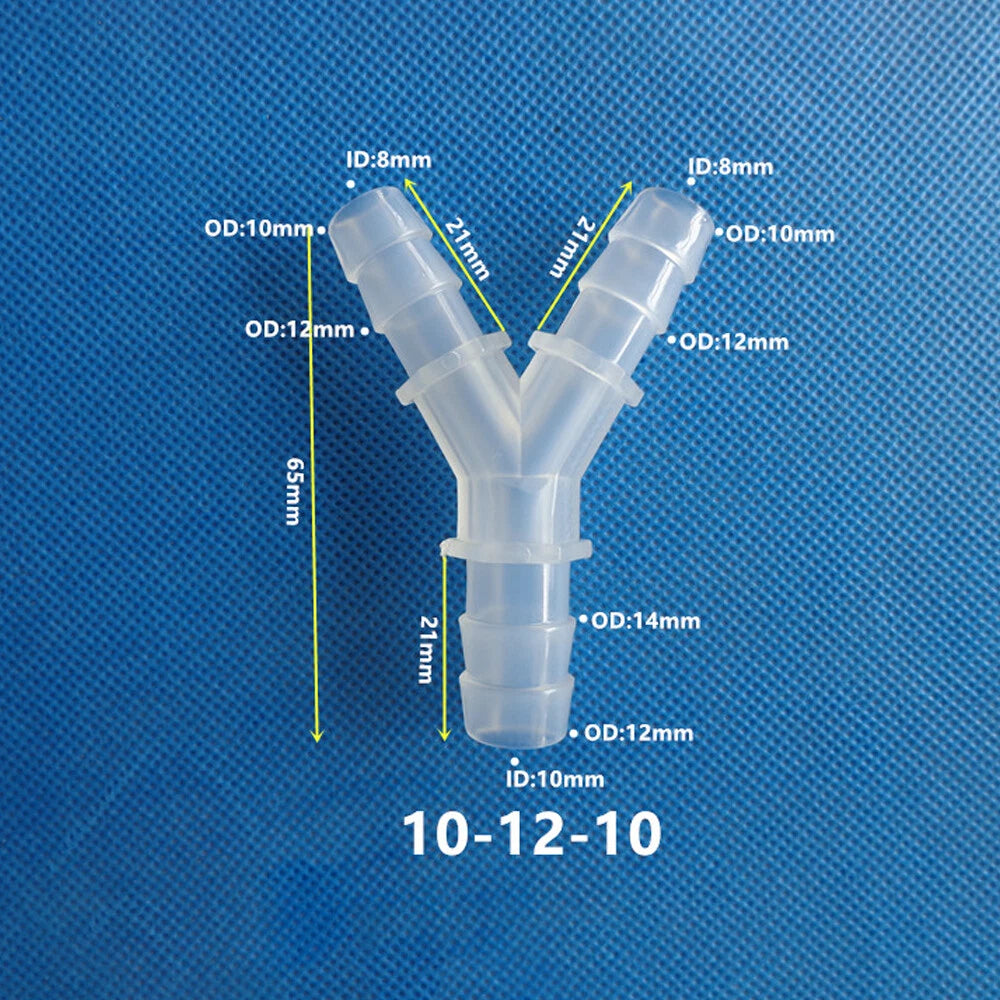 Y-Type 3-Way Barbed Hose Connector — Plastic Tee Fitting for Tube & Pipe