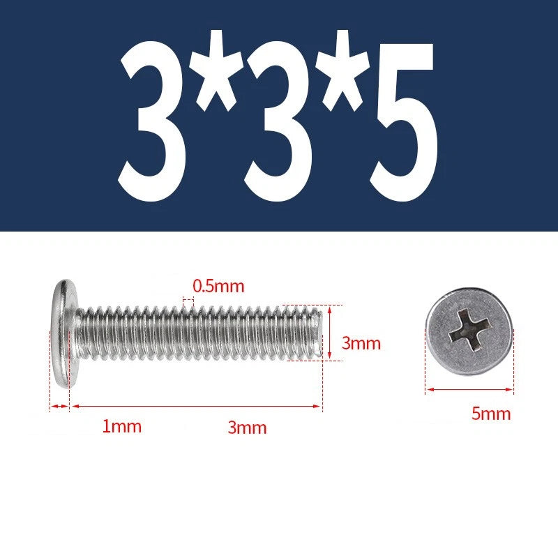 M1–M8 Ultra Thin Flat Head Phillips Machine Screws – A2 Stainless Steel, Fully Threaded