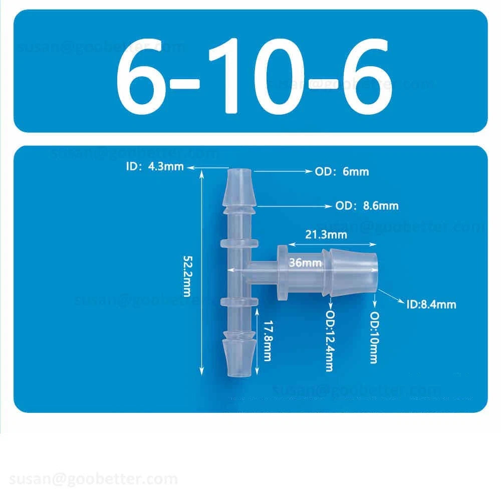 Plastic Barbed Hose Connectors — T-Piece, Elbow & Straight Fittings for Air & Water Lines