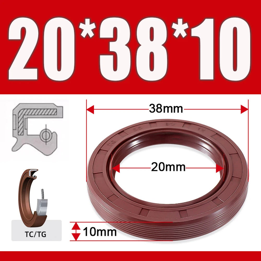 Metric TC Oil Seal FKM Dual Lip Rotary Shaft Seal 8mm–40mm Bore