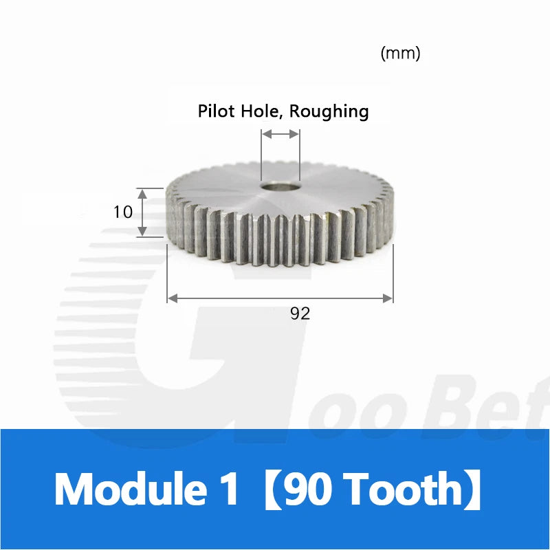 Mod 1 1.5 2 2.5 3 4 5 Spur Gear C45 Steel 12 Tooth - 160 Tooth Motor Pinion Flat