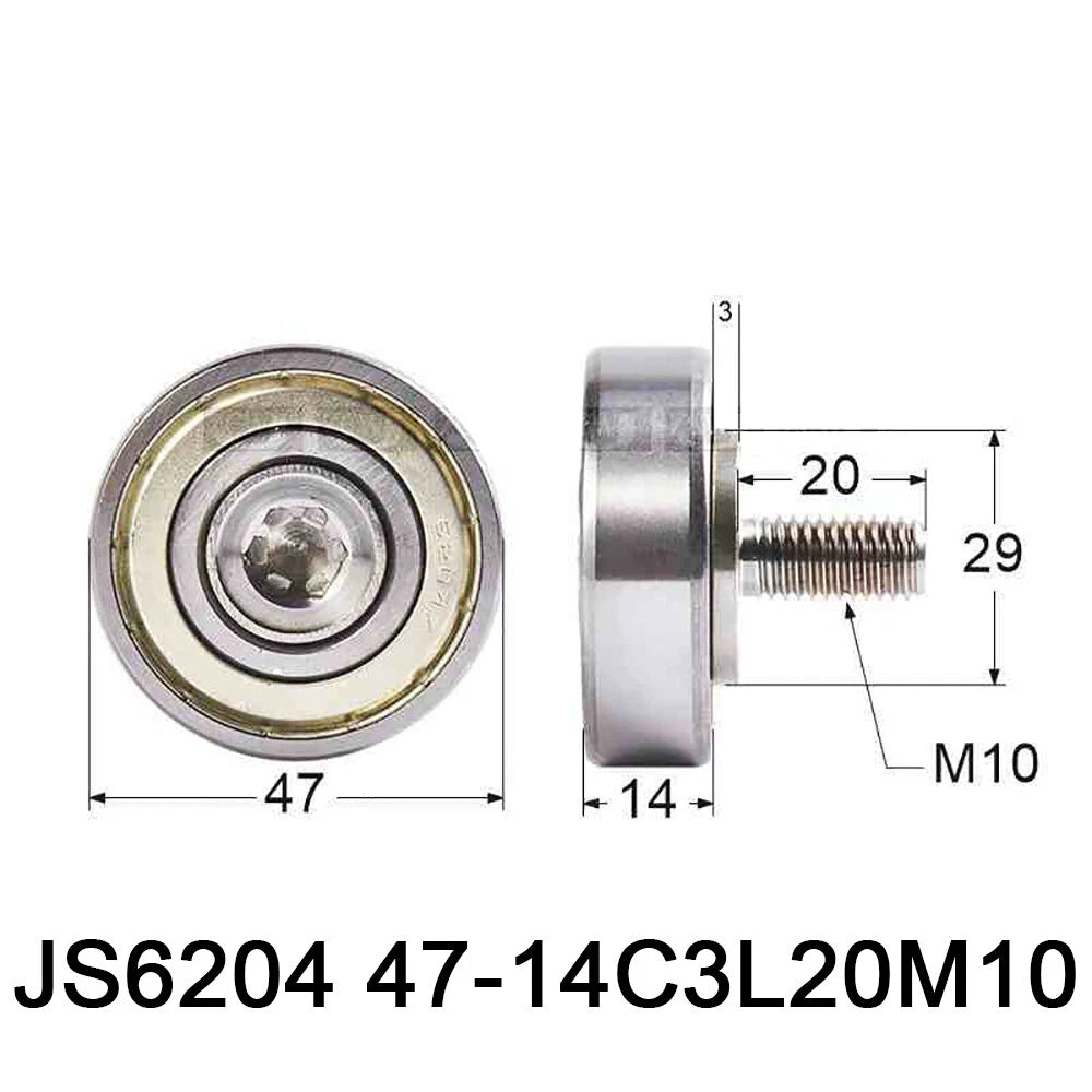 NTBG 7-52mm Metal Ball Bearing Pulley Flat Roller Guiding Wheel M3-M10 Threaded