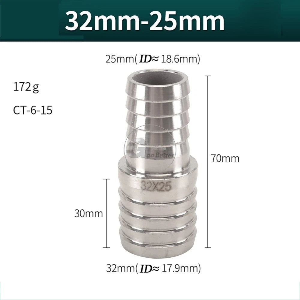 A2 Stainless Steel 8-41mm Barbed Hose Connector,Hosetail Pipe Air Water Oil Fuel