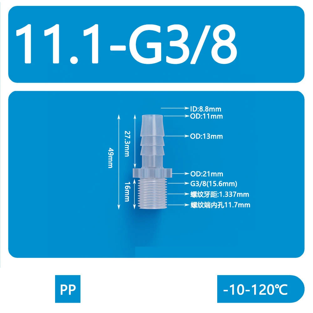BSP Metric External Thread Straight Barb Connector – Plastic Hose Pipe Fitting