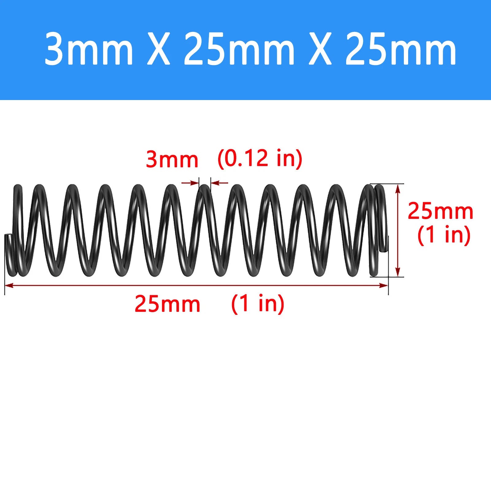 Springs Compression springs Extension spring Blank Wire diameter 3mm 6mm