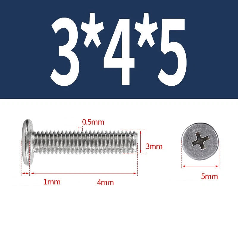 M1–M8 Ultra Thin Flat Head Phillips Machine Screws – A2 Stainless Steel, Fully Threaded