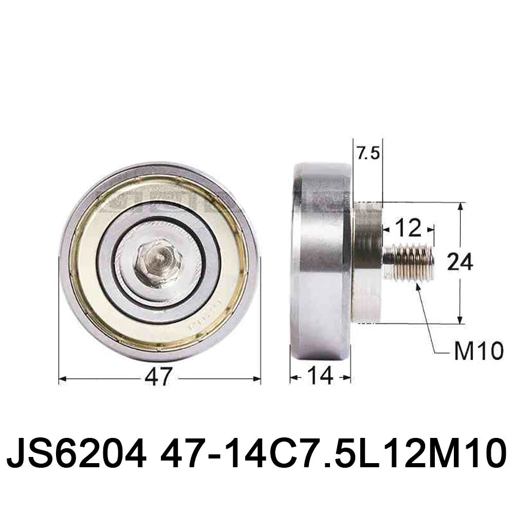 NTBG 7-52mm Metal Ball Bearing Pulley Flat Roller Guiding Wheel M3-M10 Threaded