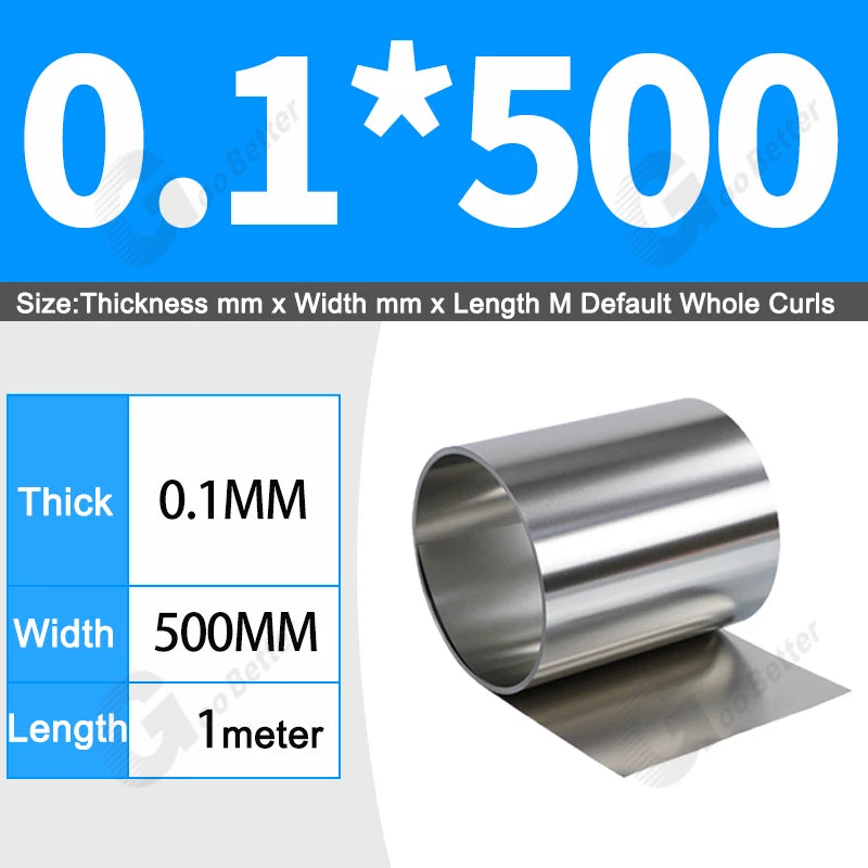 1 Meter 304 Stainless Steel Band SUS304 Sheet Foil Plate Strip Thick 0.01mm-1mm
