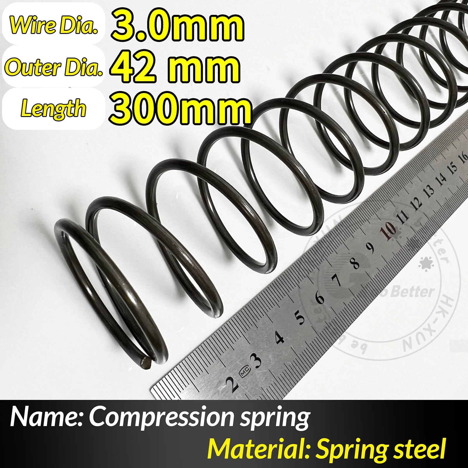 Compression Spring Pressure Springs, Wire Dia 2-3.5mm, OD 10-60mm, Length 300mm