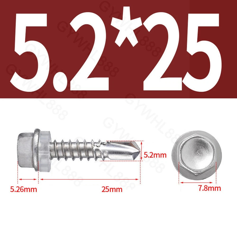 410 & A2 Stainless Hex Head Self‑Drilling Tek Screws – for Metal Roofing & Sheeting