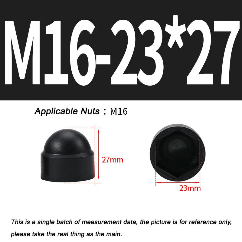 Hex Bolt & Nut Protection Caps – Plastic Hexagonal Screw Covers for M4 M5 M6 M8 M10 to M24 (PE, 5-100 Pack)