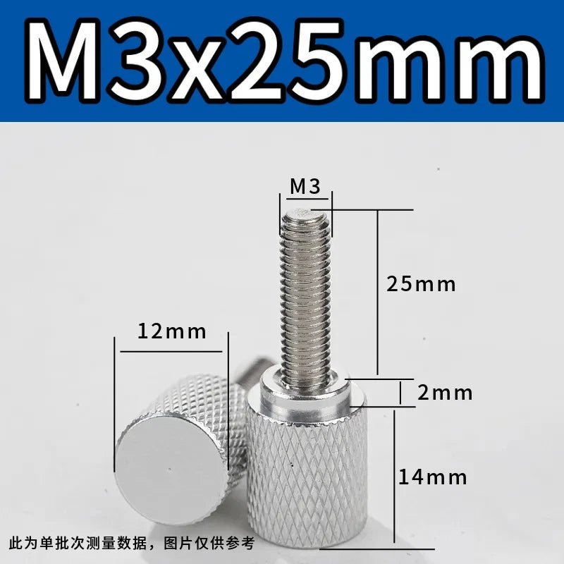 M3 Knurled Thumb Screws – Colored Anodized Aluminum, 6mm to 100mm, 10 Colors - HomeDIYer