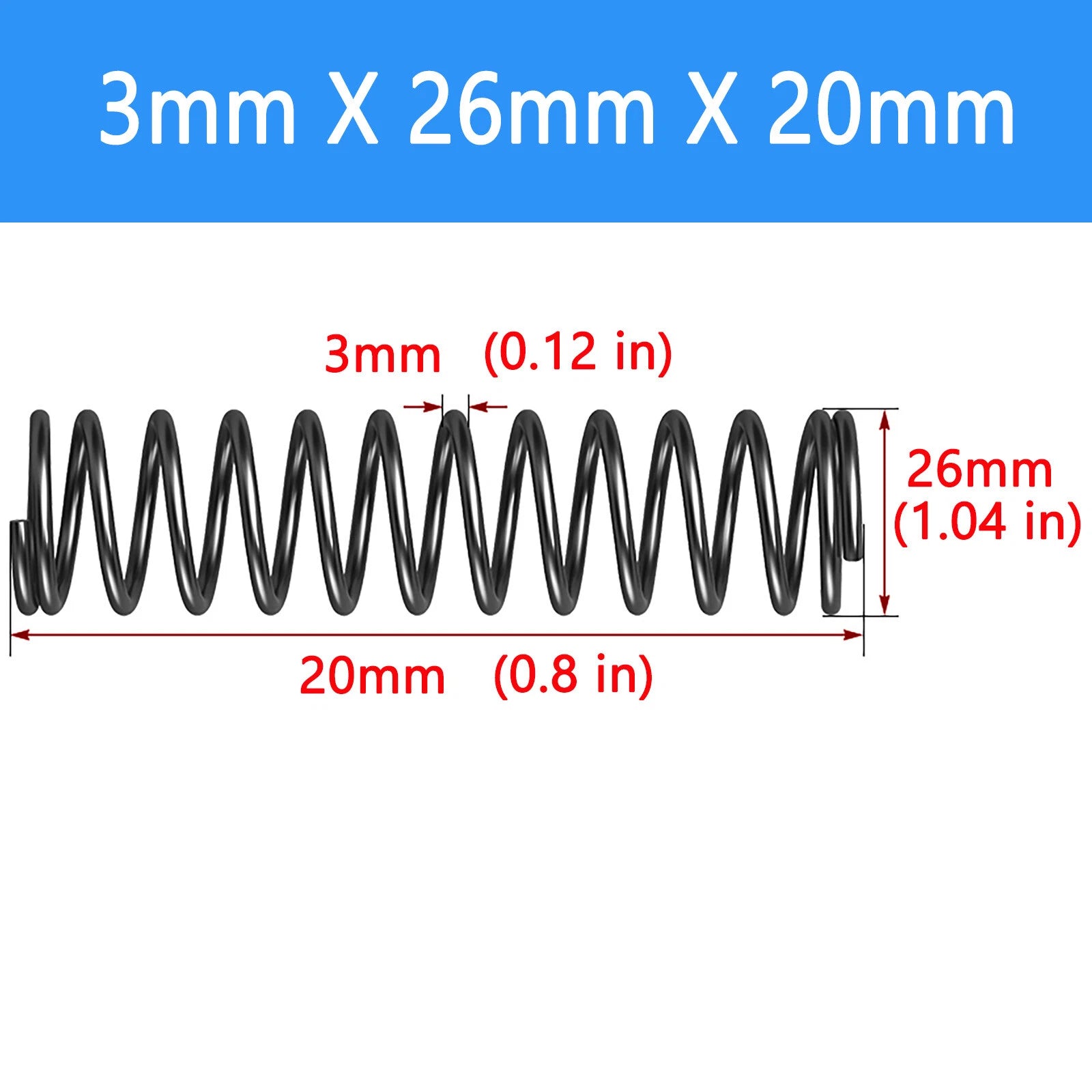 Springs Compression springs Extension spring Blank Wire diameter 3mm 6mm
