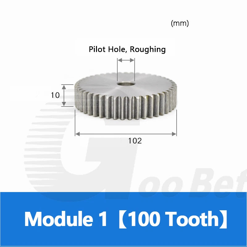 Mod 1 1.5 2 2.5 3 4 5 Spur Gear C45 Steel 12 Tooth - 160 Tooth Motor Pinion Flat
