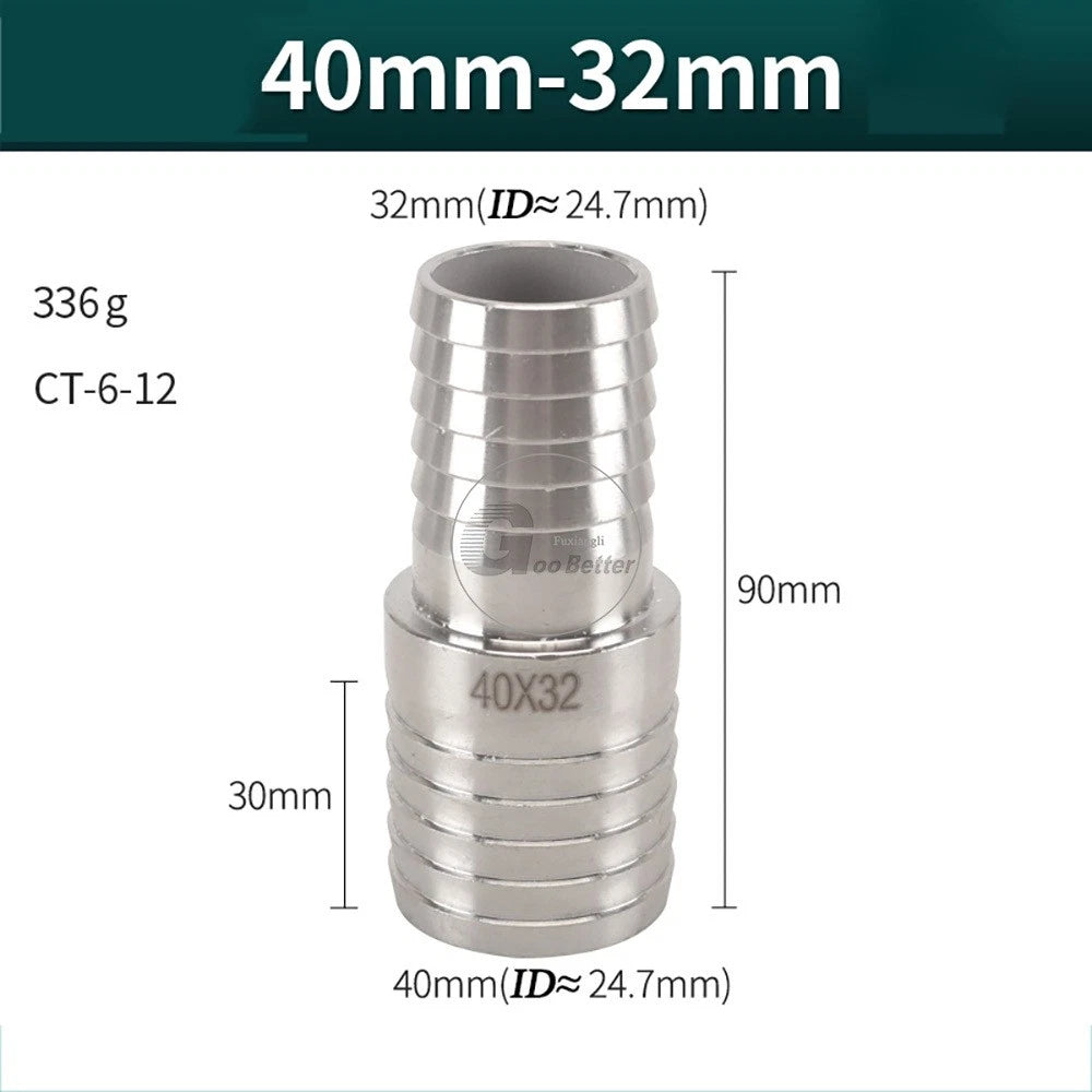 A2 Stainless Steel 8-41mm Barbed Hose Connector,Hosetail Pipe Air Water Oil Fuel
