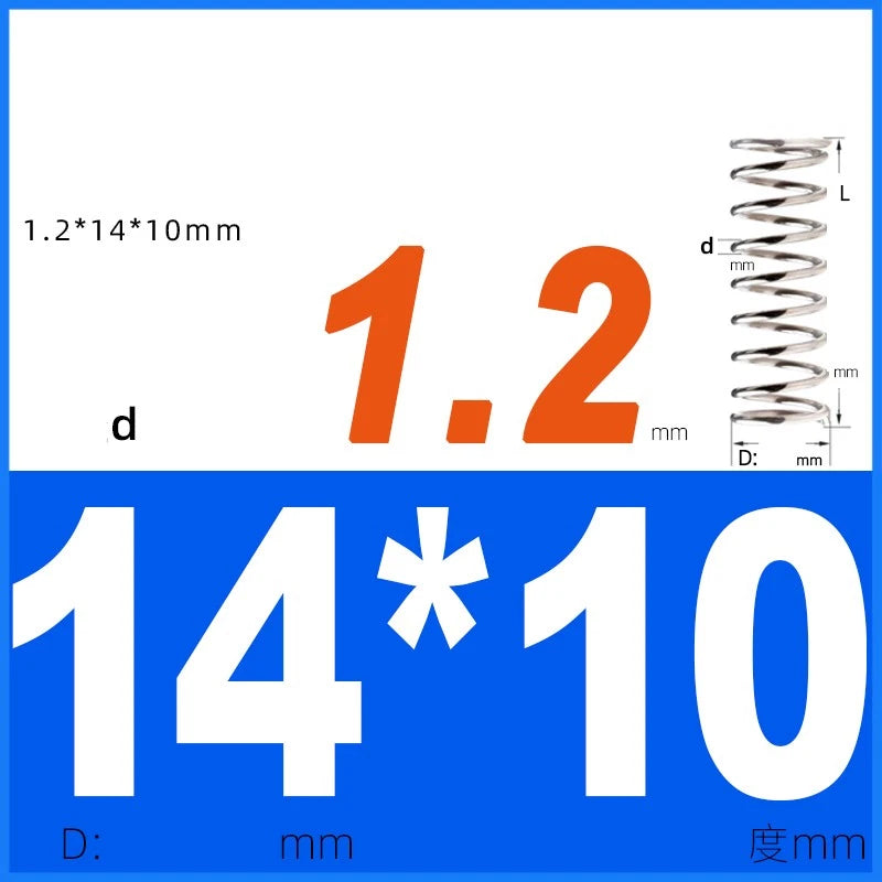 Compression Spring 1.2mm Wire Dia 14mm - 20mm OD Small Pressure Springs