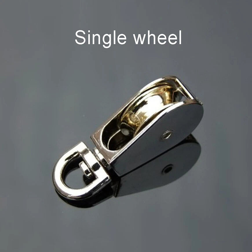 Metal Single Double Sheave Pulley Brass Wheel Swivel-Fixed Eye Lifting Rope