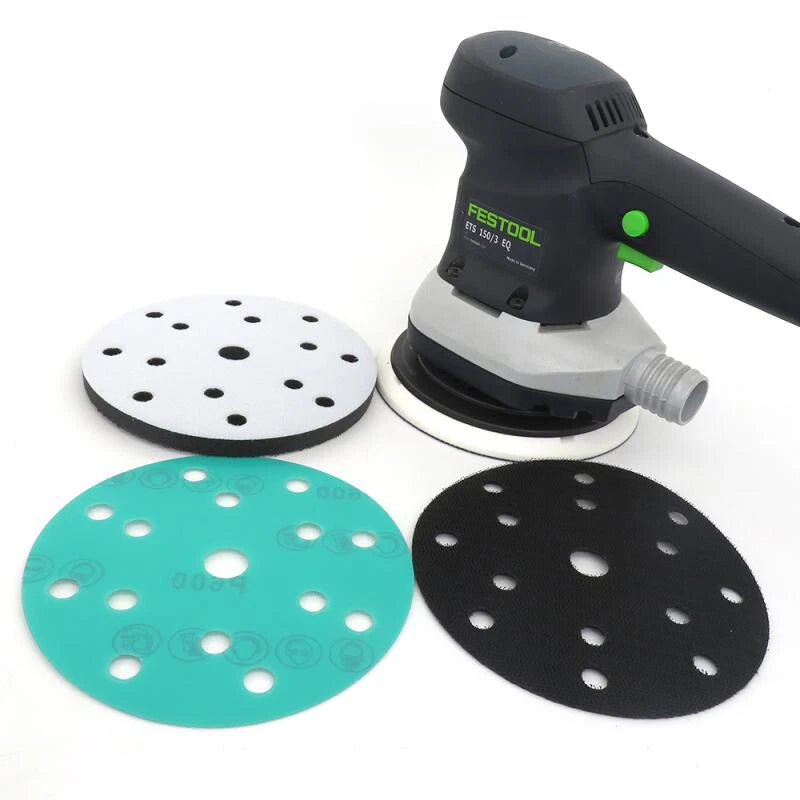 6" 150mm 15 Hole Polyester Film Green Sandpaper Wet Dry Sanding Discs P60-P2000