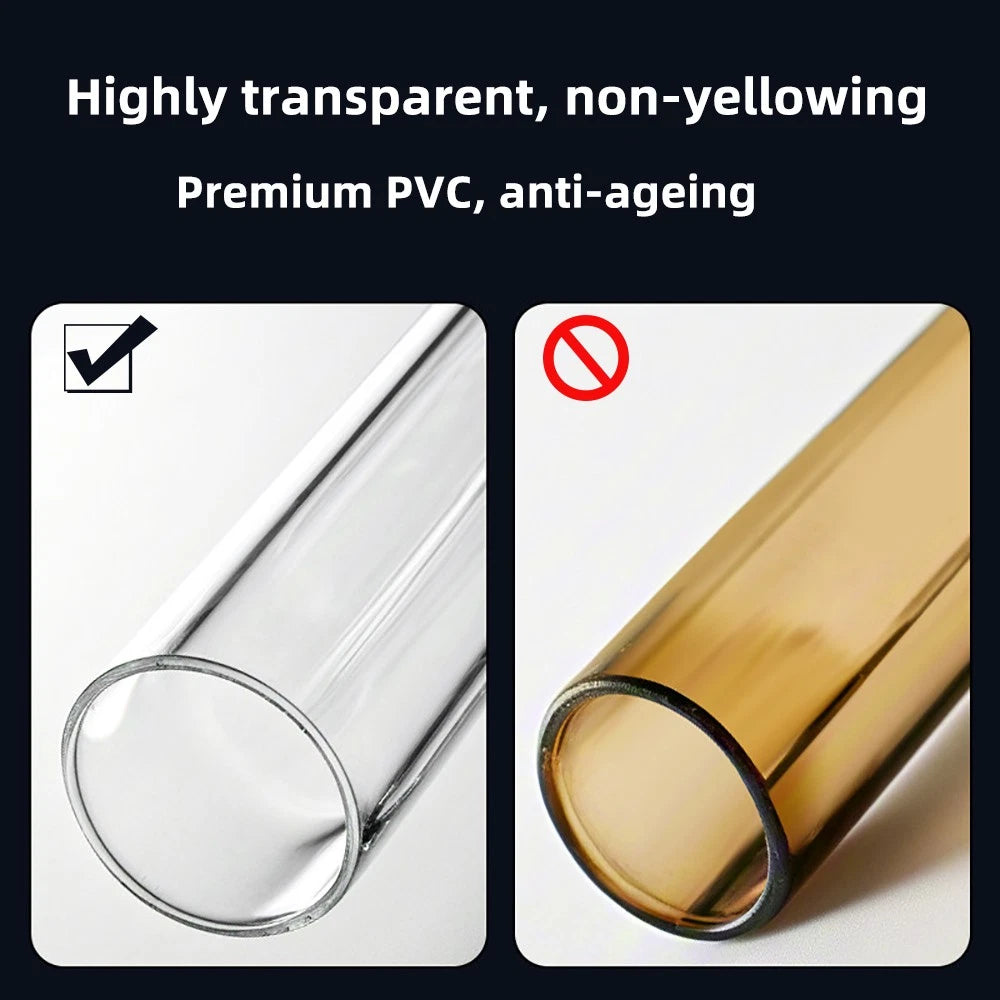 Clear PVC Round Tube Pipe | OD 16–110mm | Lengths 100–500mm | Transparent Tubing