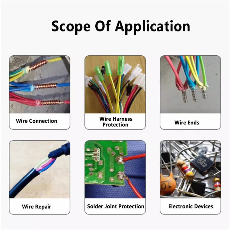 1.7:1 Heat Shrink Tubing — φ0.8mm to φ40mm, Multiple Colors & Lengths