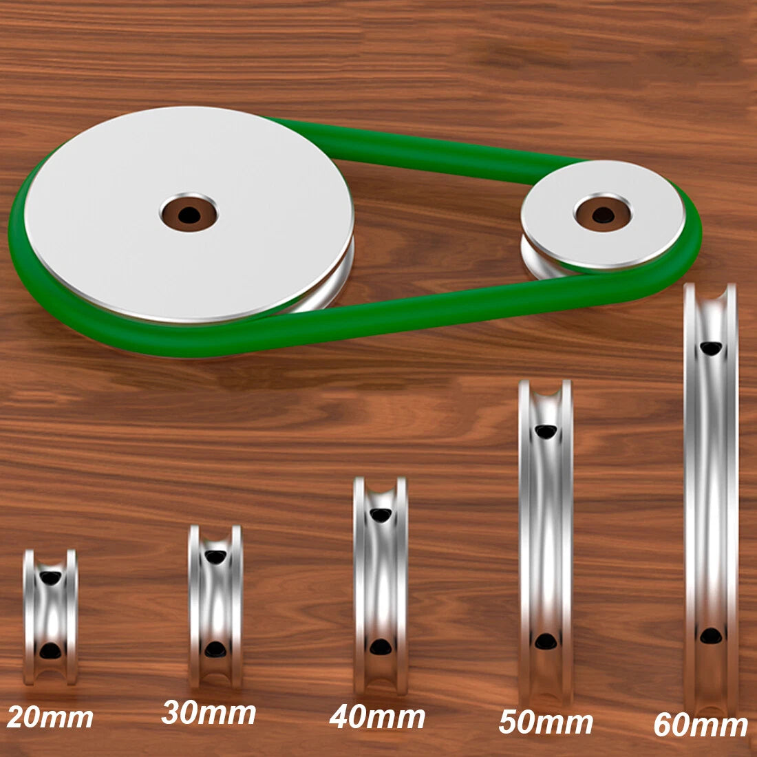 U-Grooved Pulley PU Belt Pulleys Aluminum For 4/5/6/8mm Width Belt OD 20mm-80mm
