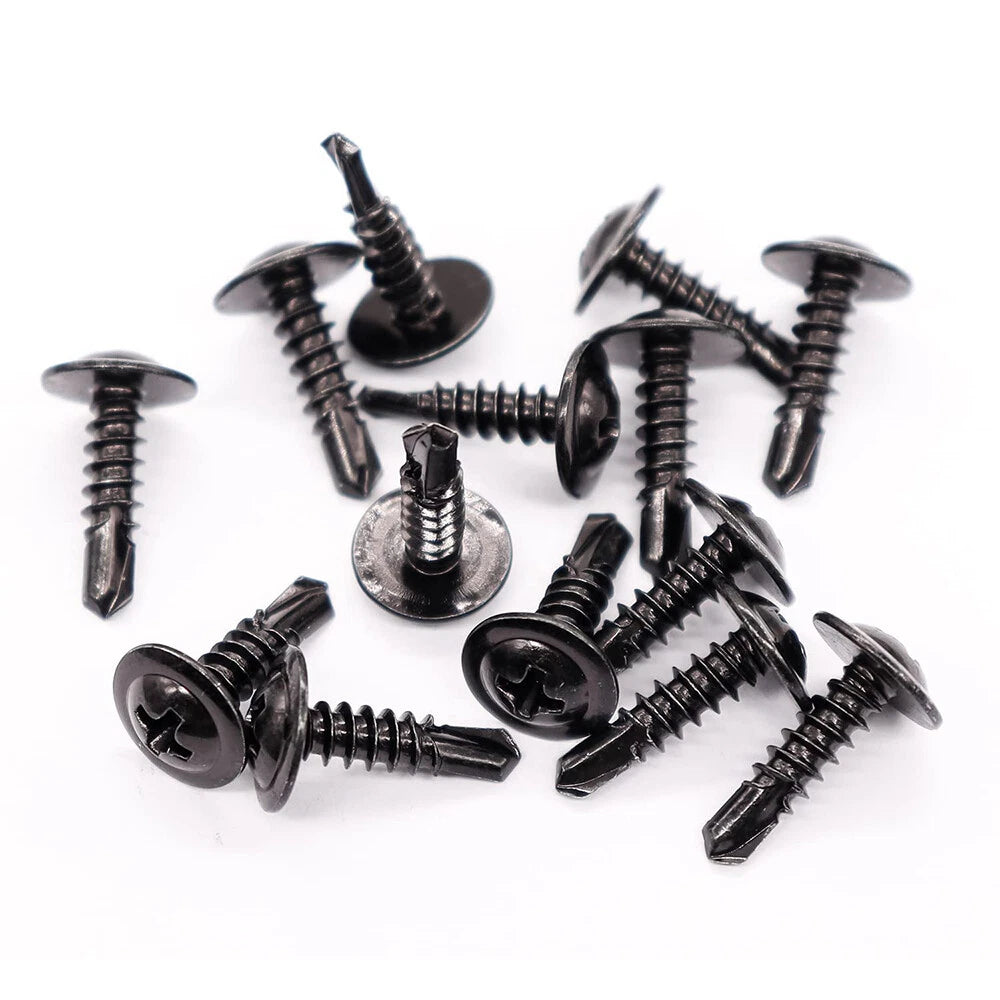 190pcs #8 Black Truss Head Self Tapping Screws – 410 Stainless Steel Kit