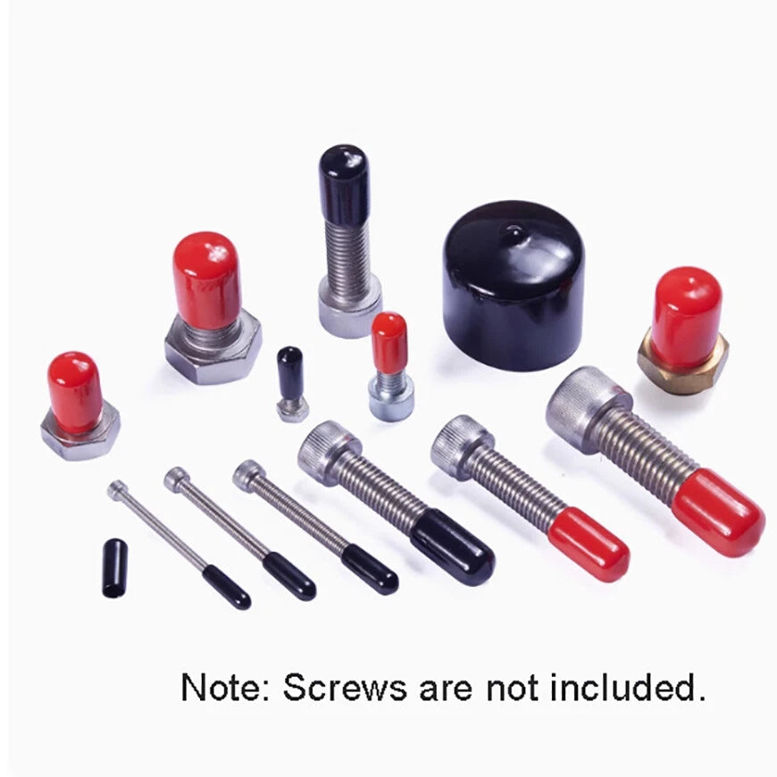 Rubber Thread Protector Caps – Φ1.3mm to Φ114mm, Black or Red (Huge Size Range)