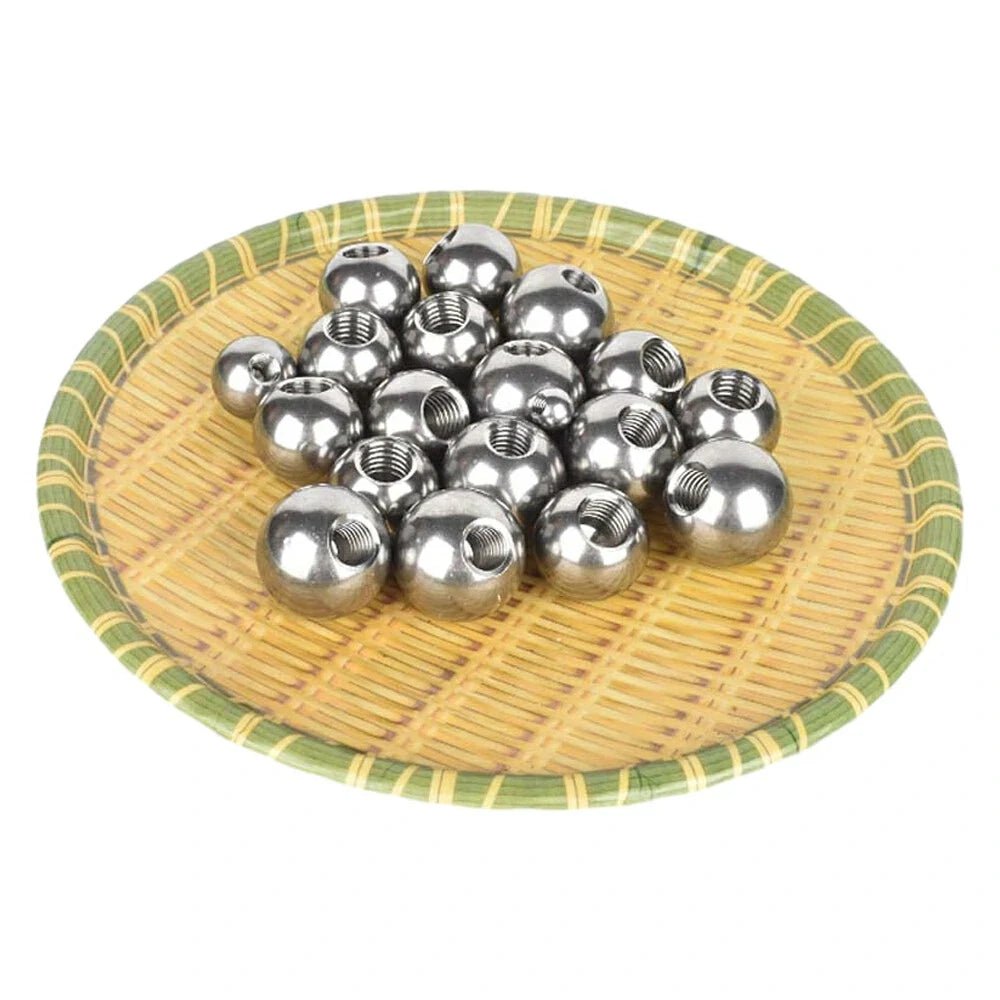 10Pcs 304 Stainless Steel M2 - M20 Metric Thread Half Hole Drilling Balls OD 10mm - 60mm Female Thread Blind Hole Smooth Ball Bead - HomeDIYer