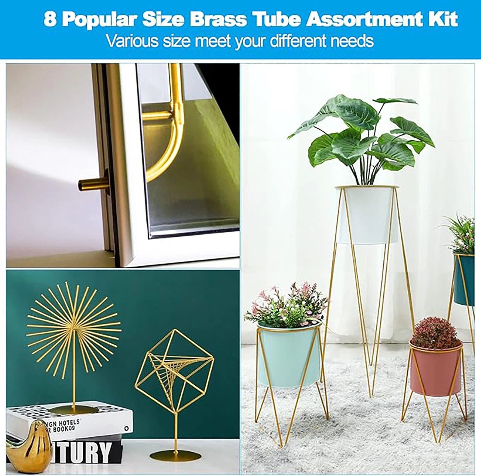 Brass Round Tube Pipe — OD 2mm to 80mm, Wall 0.5mm to 15mm, 200mm Length