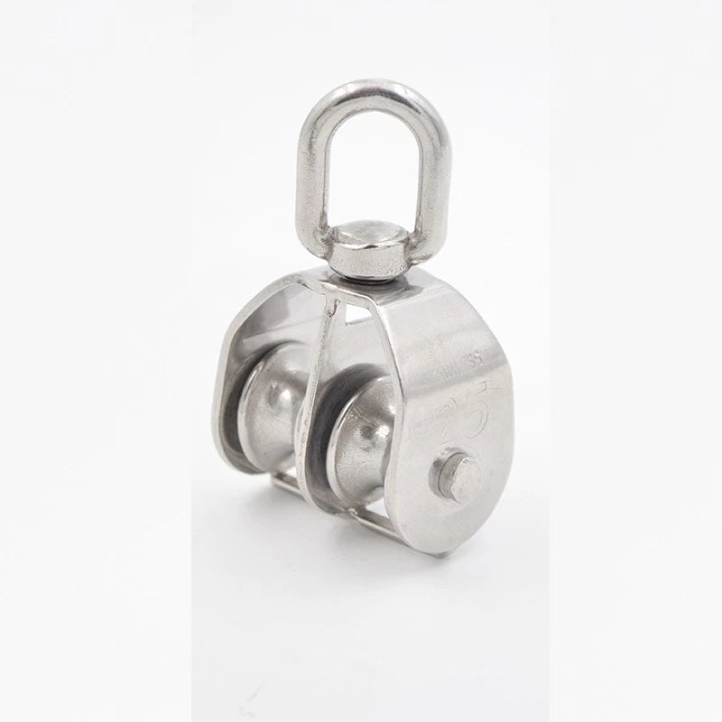 A2Stainless Steel Single Double Pulley Rope Pully Lifting Wheel Swivel Block 304