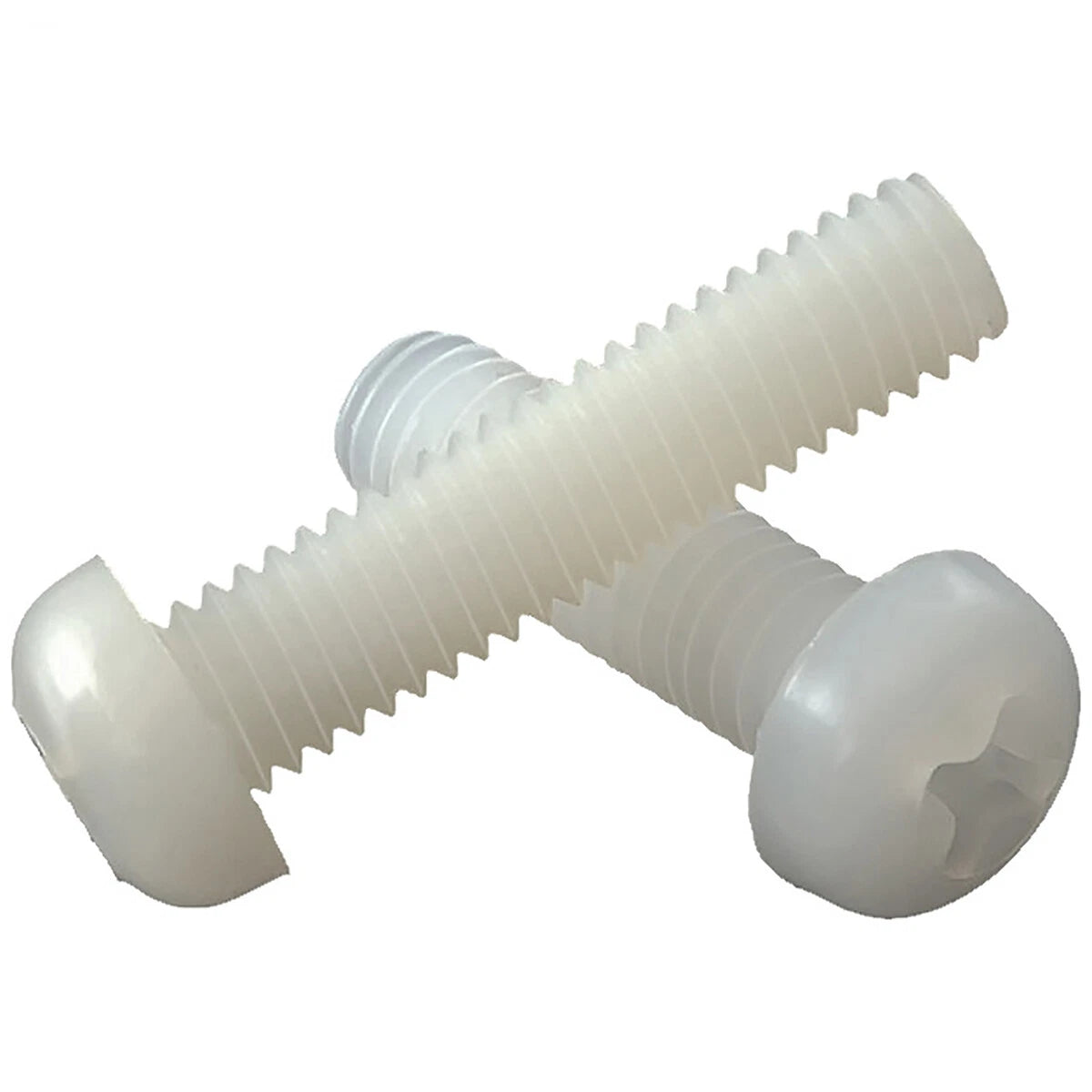 White Nylon Phillips Pan / Countersunk Head Machine Screws with Hex Nuts – M3 M4 M5 M6 M8, Non‑Conductive & Corrosion‑Free