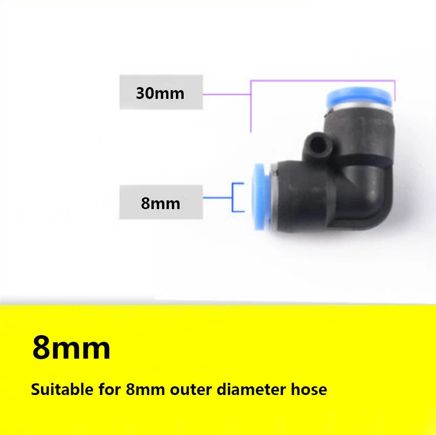 90° Elbow Push-to-Connect Pneumatic Fitting | Equal Dia 4mm–16mm