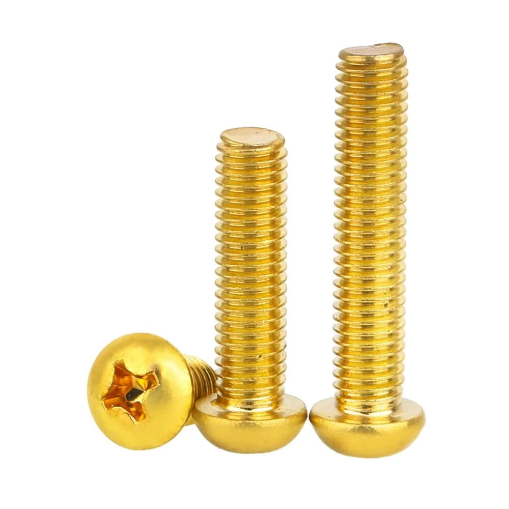 M5 Brass Pan Head Phillips Machine Screws – 6mm to 50mm Lengths, Fully Threaded