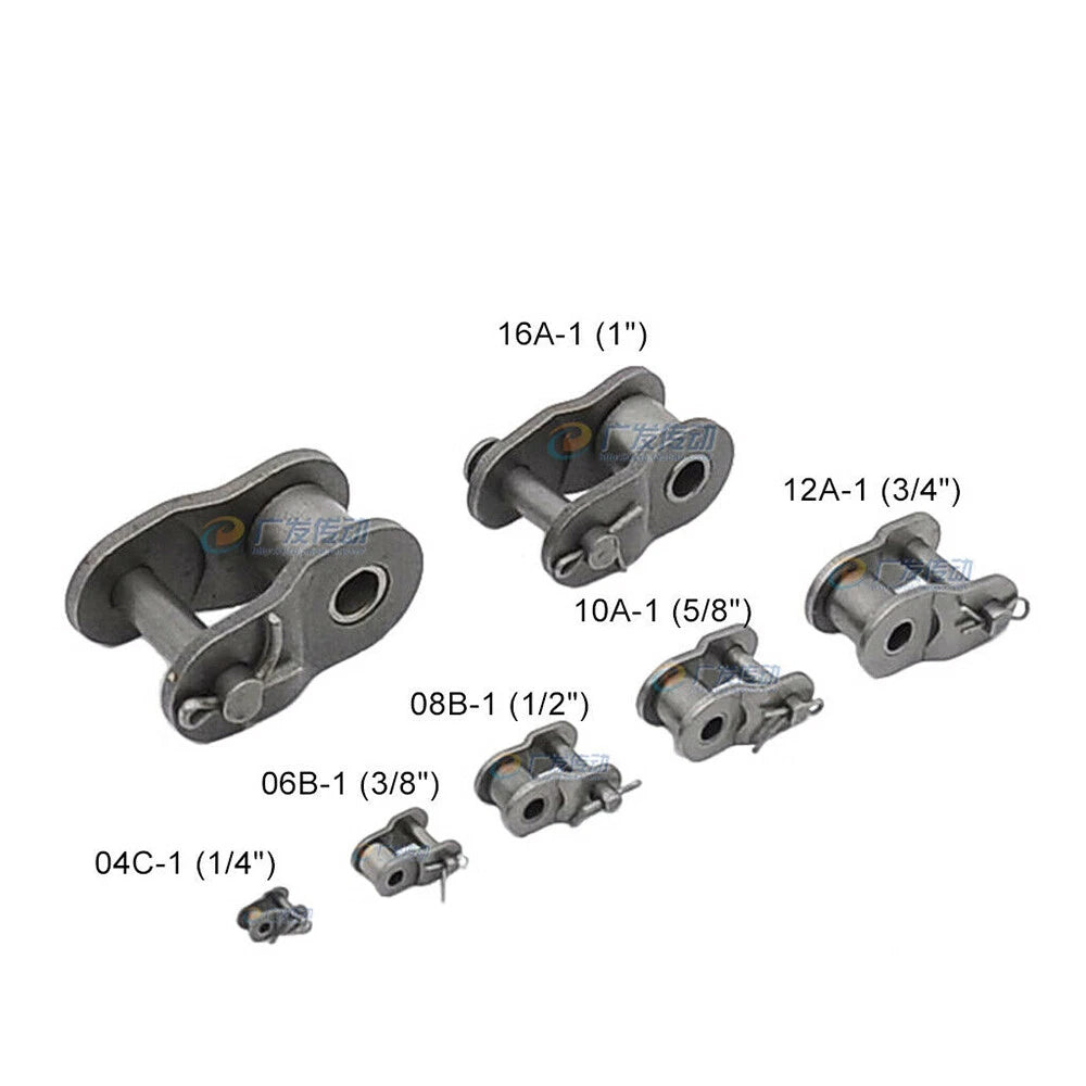 #25 - #200 Simplex/Duplex Roller Chains Full/Half Connecting Links Pitch 1/4"-2"