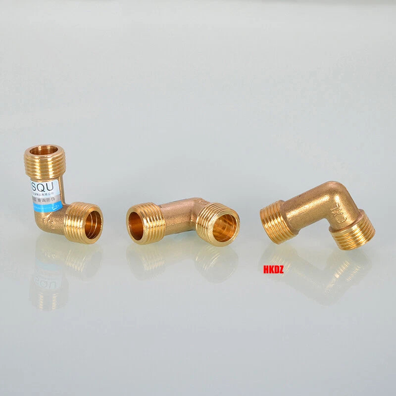 BSP Brass Elbow Pipe Fittings — 1/2" Male & Female Threaded Connector for Air & Water