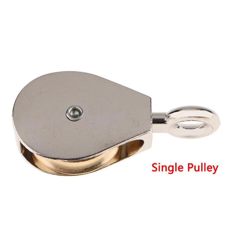 36/52/75mm Single/ Double Fixed Pulley Small Swivel Eye Sheave Rigging Lift Tool