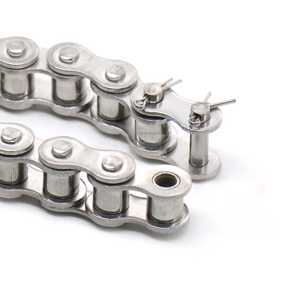 Roller Chain 04C-1 Pitch 6.35 mm 1/4" Single Row Chain Stainless-Carbon Steel