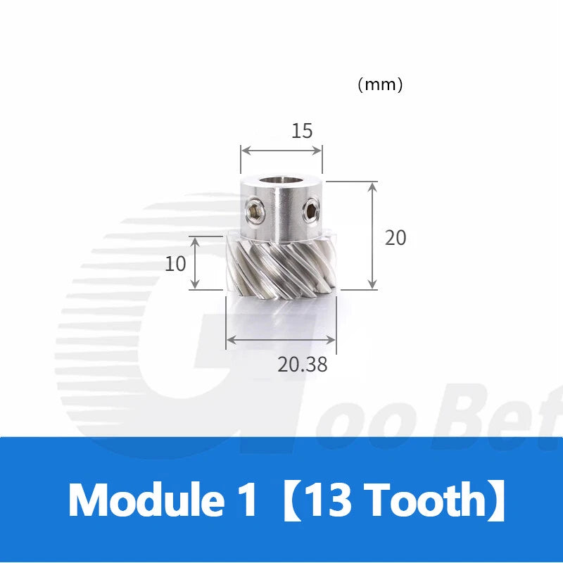 Helical Gear Module 1 1.5 Stainless Steel 45° Left-hand 10-20 Tooth Motor Pinion
