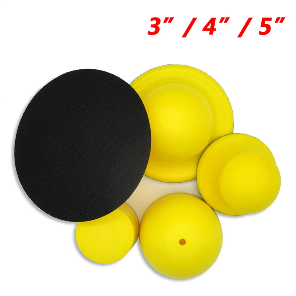 1" 1.2" 2" 3" 4" 5" Round Hand Sanding Blocks — PU Foam Hook & Loop Backing Pads for Sandpaper and Polishing