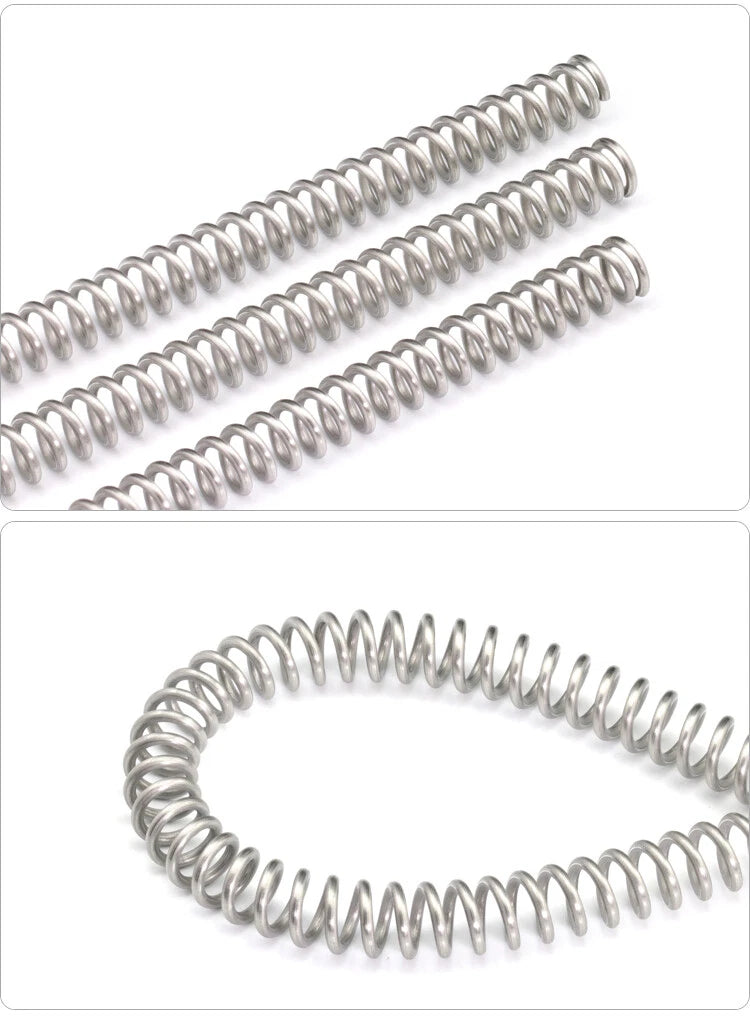 1mm Coarse 304 Stainless Steel Long Compression Spring Length 305mm Fasteners