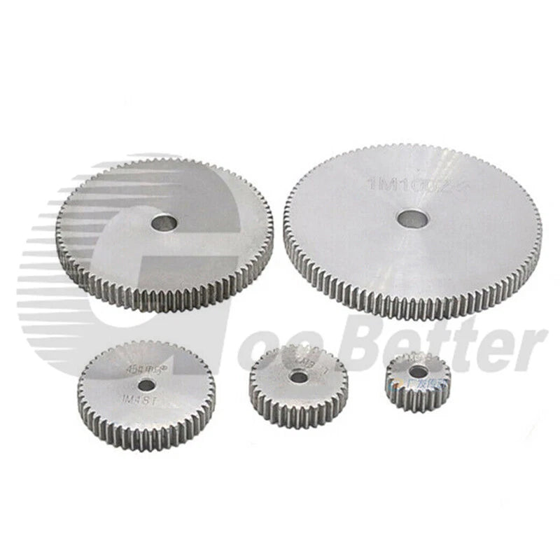 2/2.5/3/4/5 Mod Spur Gear 10T-90T 45# Steel Pinion Gear Metal Gear Thick 20-40mm