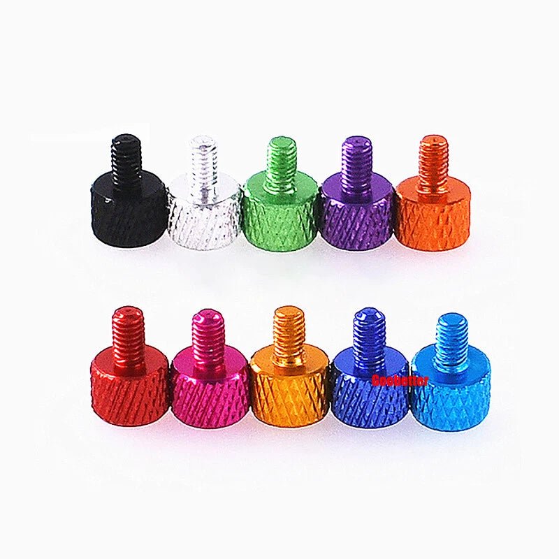 M3×5mm Flat Head Color Knurled Thumb Screws – Aluminum Hand Tighten Grip Knob Bolt (10 Colors) - HomeDIYer