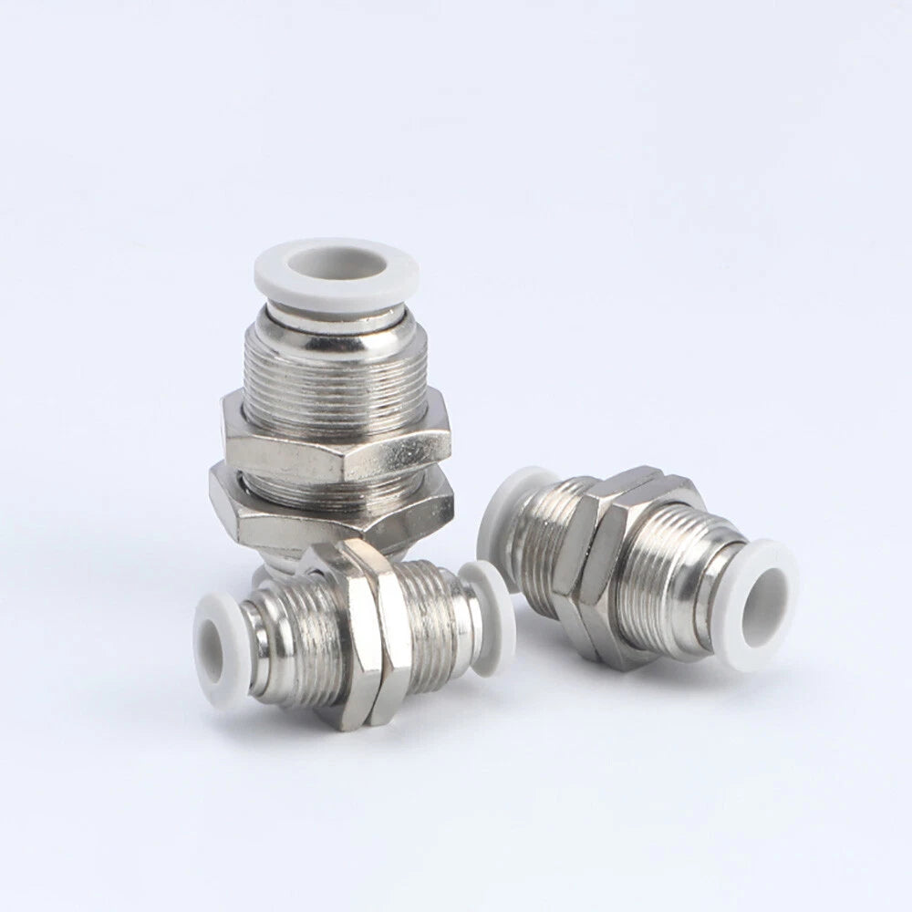 Pneumatic Bulkhead Push-Fit Connector Fitting | Inline Airline Tube Fitting