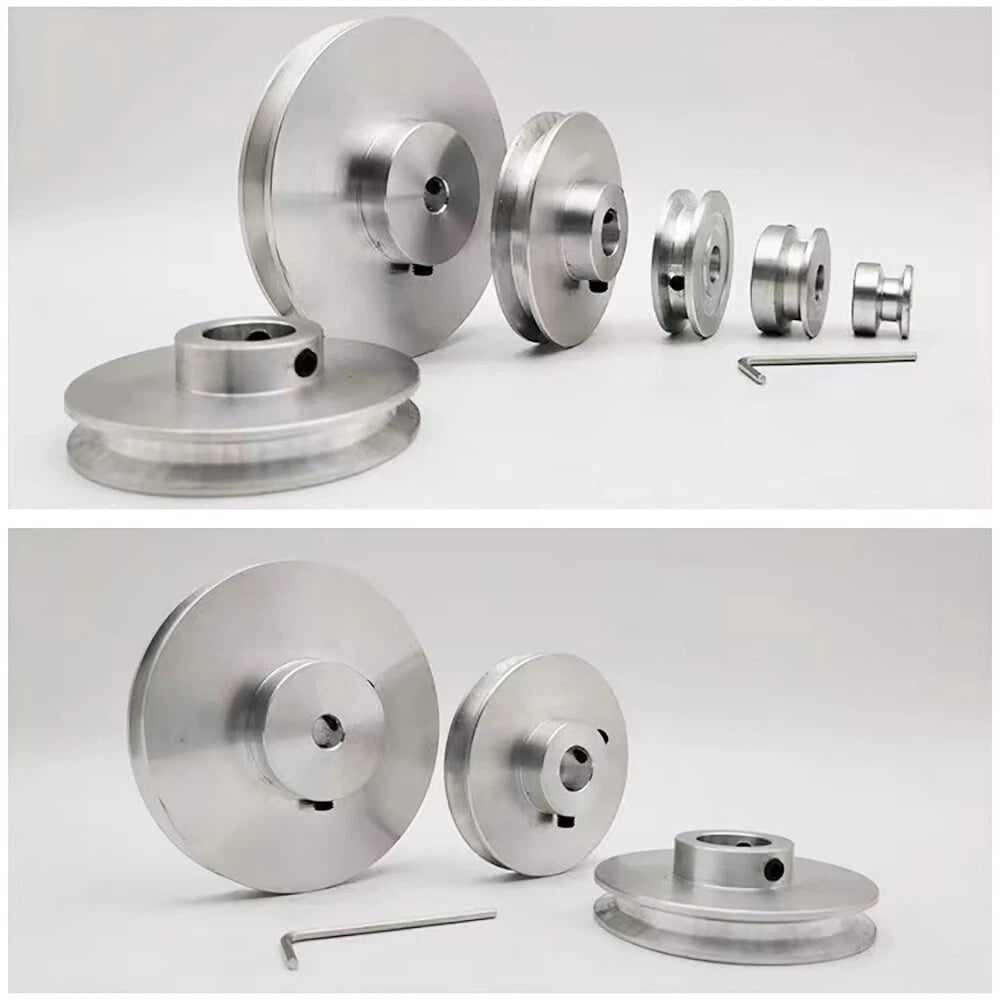Aluminum U Pulley OD 30 40 50 60 80 100mm Single Groove PU Round Belts Pulleys