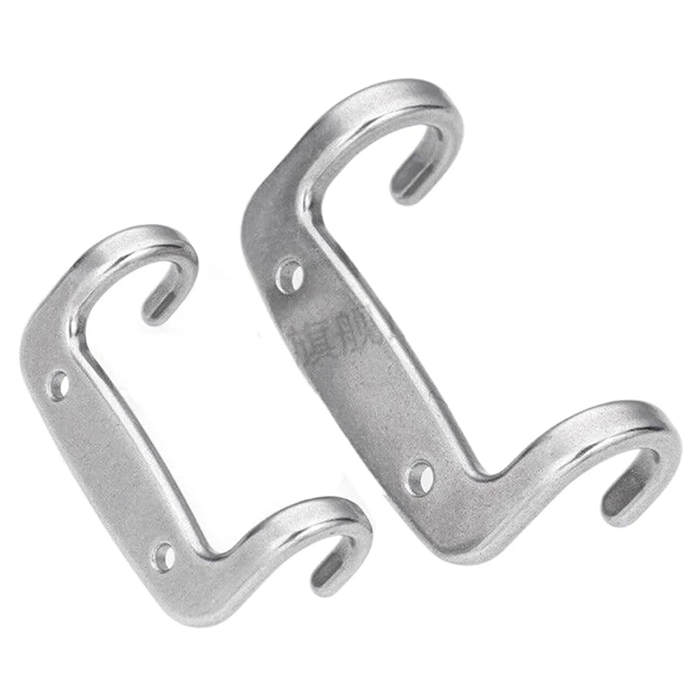 Stainless A2 Double Hook Coat Hooks Door Bathroom Bedroom Dress Clothes Hangers