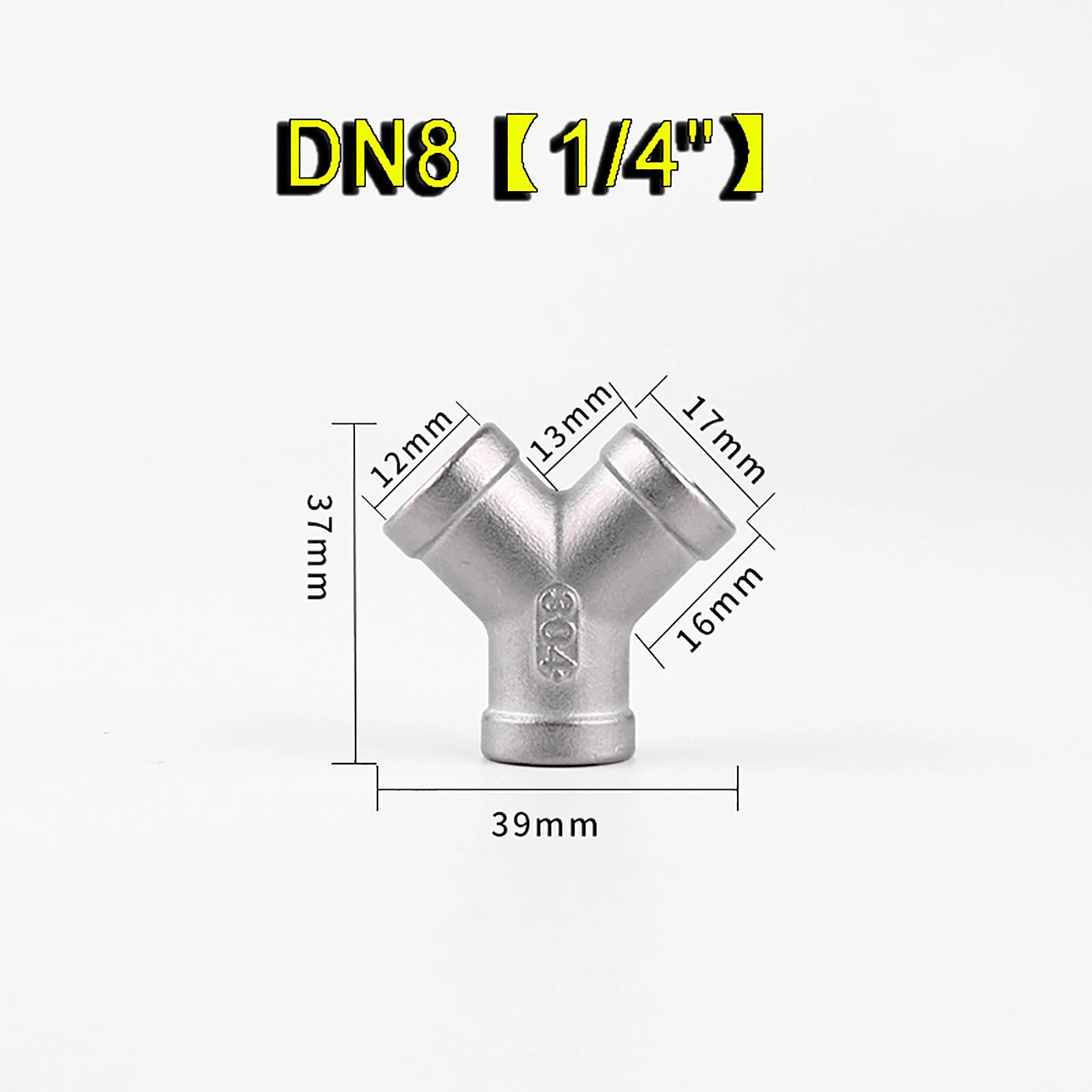 304 Stainless Steel Y-Piece Tee Pipe Fitting | BSP Thread | 1/4" to 2"