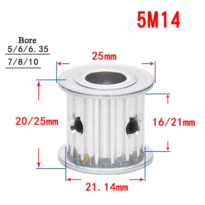 HTD-5M 10-24T Timing Belts Pulley AF-type Drive Pulleys For 15/20mm Width Belt