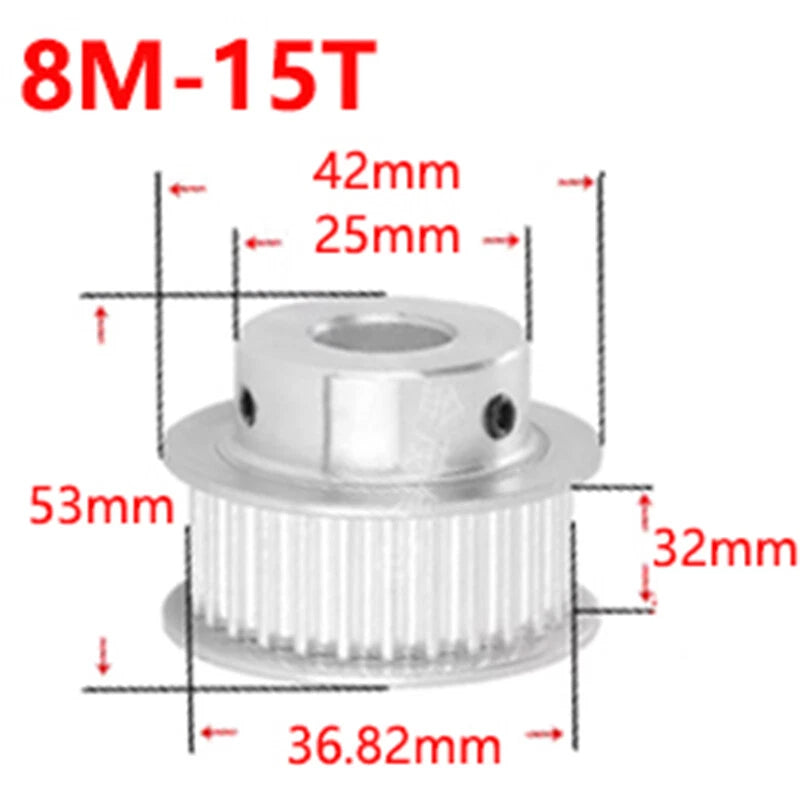 8M 12-26T Timing Pulley 30mm Belt Synchronous Wheel Gear 3D Printer Bore 8-30mm