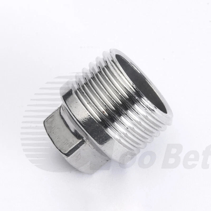 Stainless Steel 304 BSP Pipe Plug & End Cap — Male Plug / Female Cap, 1/2" to 1"