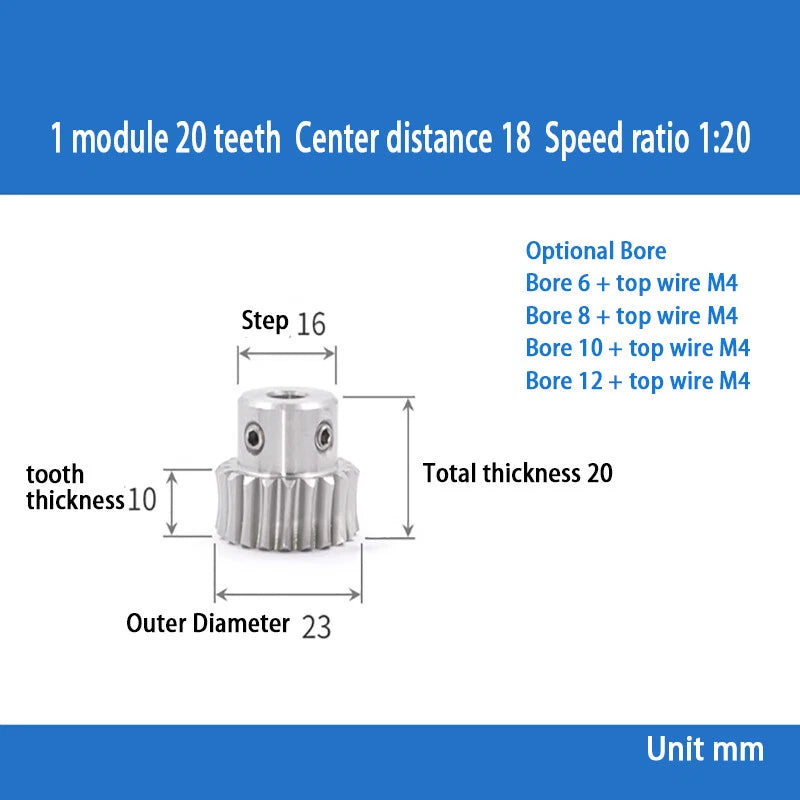 1 Module 15T to 60T Gear Stainless Steels Worm Wheel Gear & Worm Gear Shaft